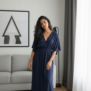 Elegant Navy Blue Women's dress size medium.  SKU 2921